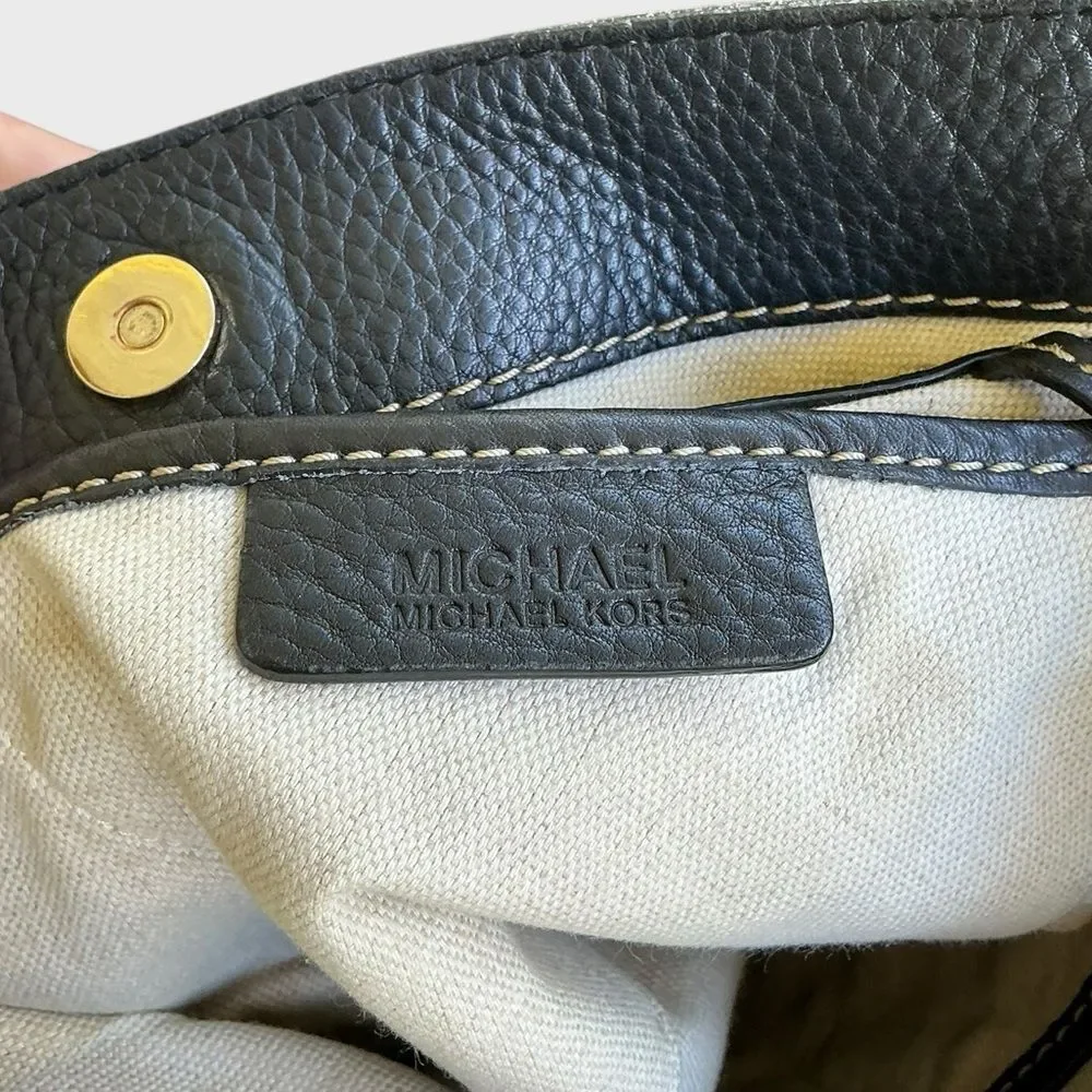 Michael Kors Yacht Club Leather Hobo Shoulder Bag Black
